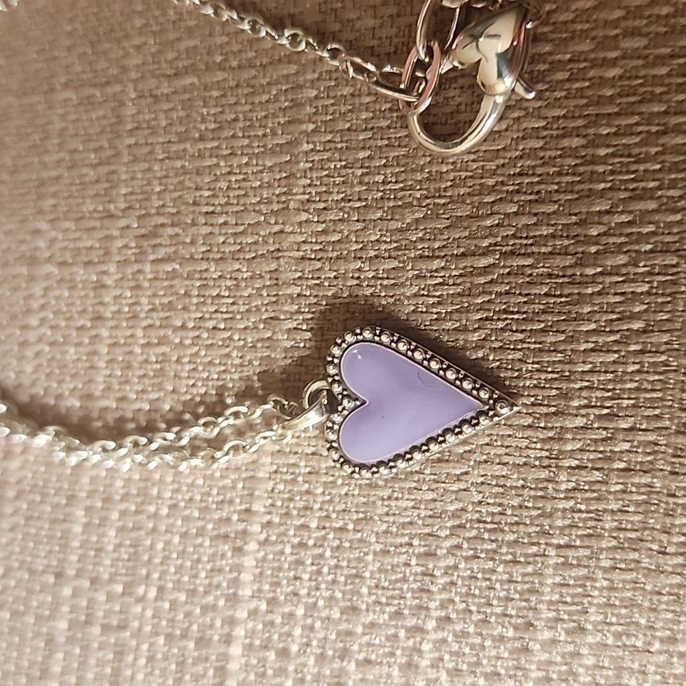 New Brighton Dazzling Love Petite Heart Necklace in Lilac, NWT - Picture 9 of 9